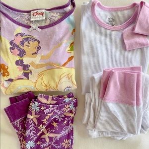 PJs: Girls Disney Fairies and waffle knit thermals